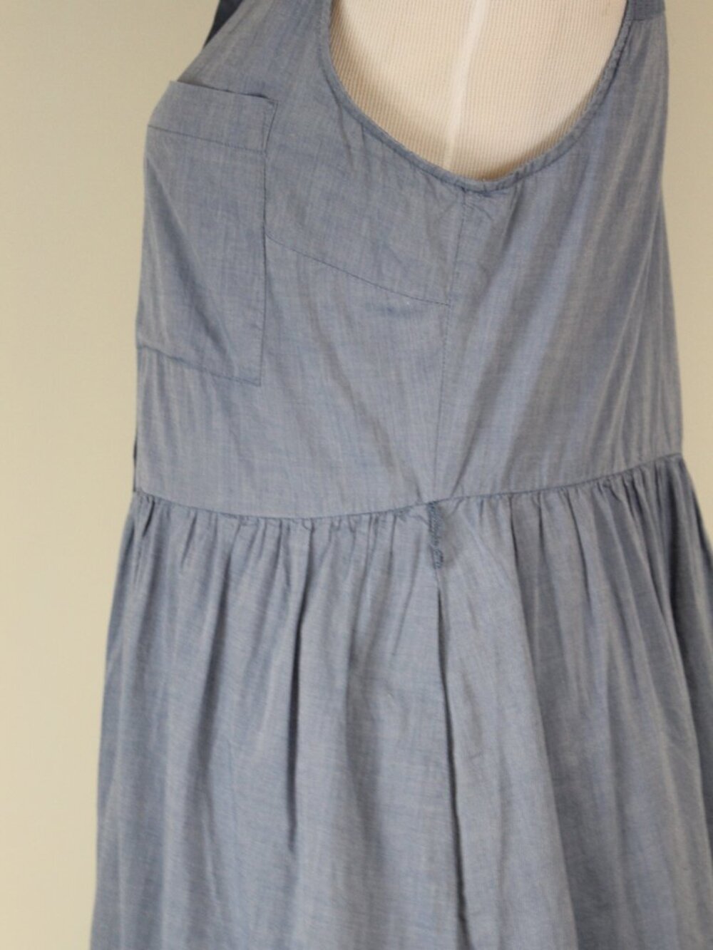 Who What Wear Chambray Shirt Dress M Blue Sleeveless Button Front - Picture 6 of 13